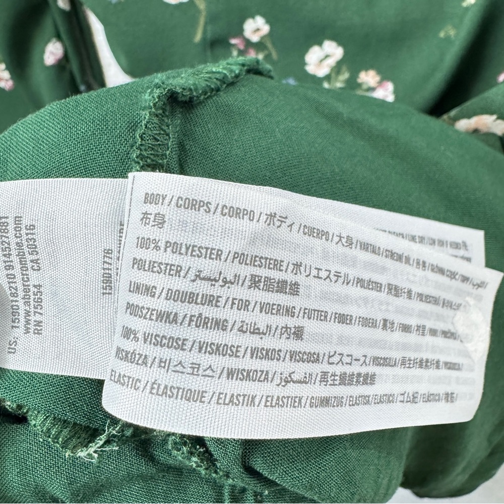 Abercrombie & Fitch Forest Green Floral Long Sleeve Mini Dress - Picture 10 of 11